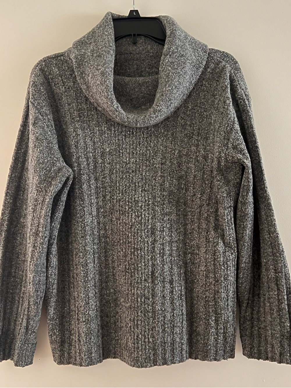 Cozy Gray Cowl Neck Sweater